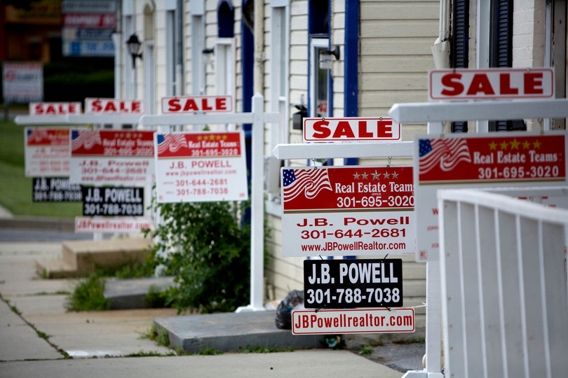 A row of homes for sale in Maryland in July 2008. Millions of homes were lost to foreclosure during the great recession.